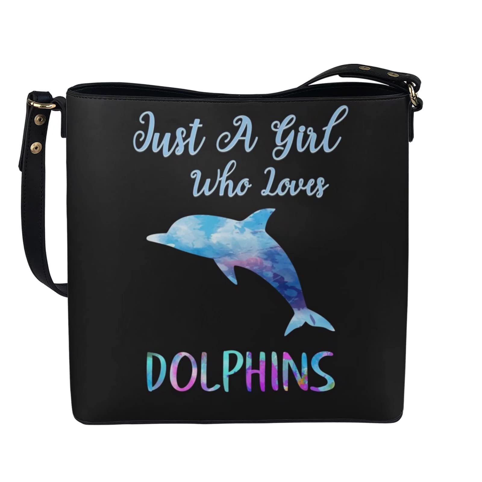 chaqlin Torby crossbody torba wiaderkowa damska damska torebka na ramię skóra PU podróżne zakupy praca torby kurierskie, Niebieski delfin, Rozmiar Uniwersalny