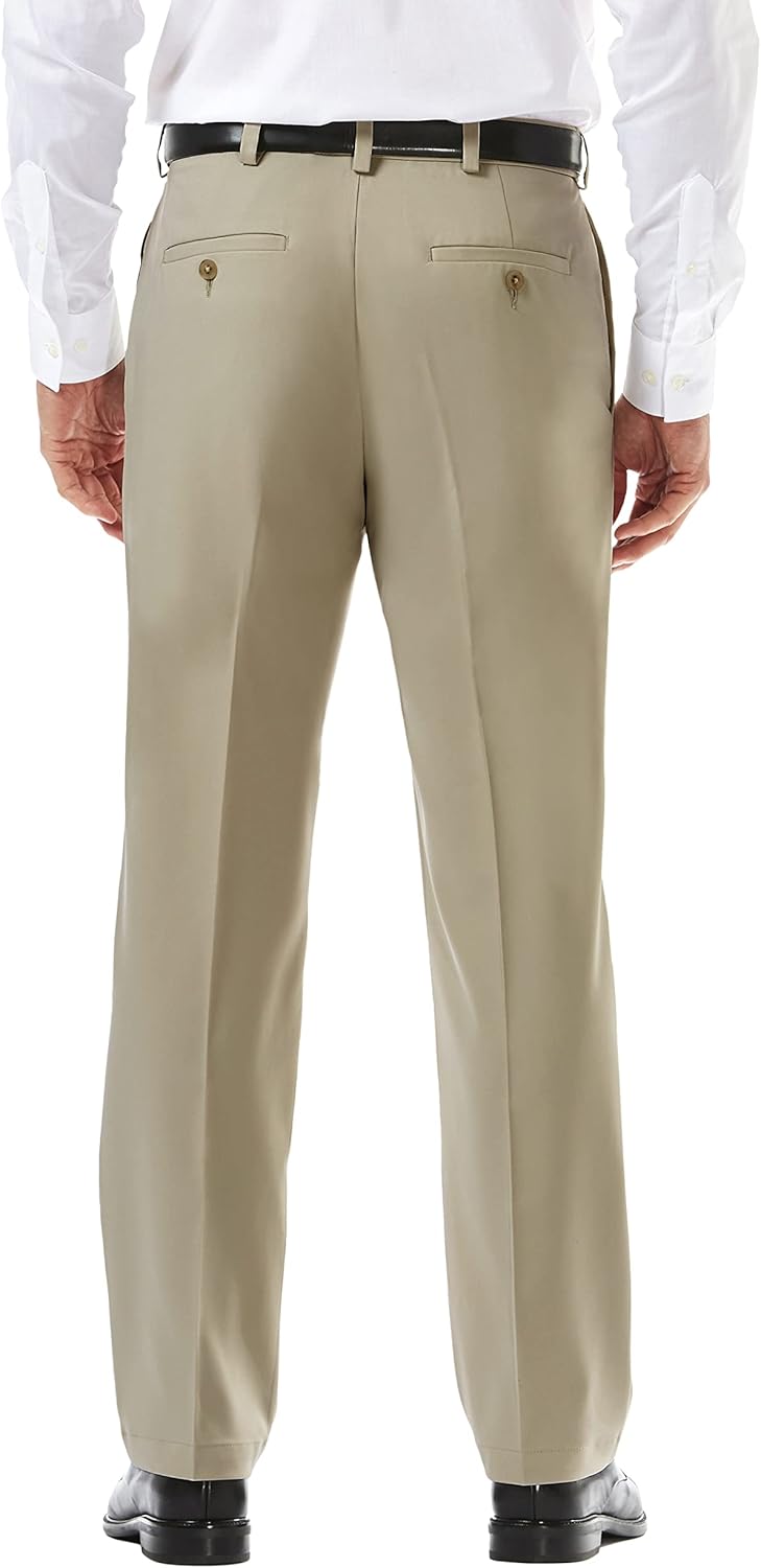 Haggar Men's Cool 18 Pro Classic Fit Flat Front Casual Stretch Performance Golf Pant - Regular and Big & Tall - Image 2