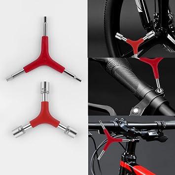 YOUMI Y-Shaped 3 Way Wrench Portable Lightweight Steel Chrome Plating, Y-Type Inner Hexagon Spanner Y-Type Socket Wrench for Bicycle Cycling Repair Hardware Multitool Kit