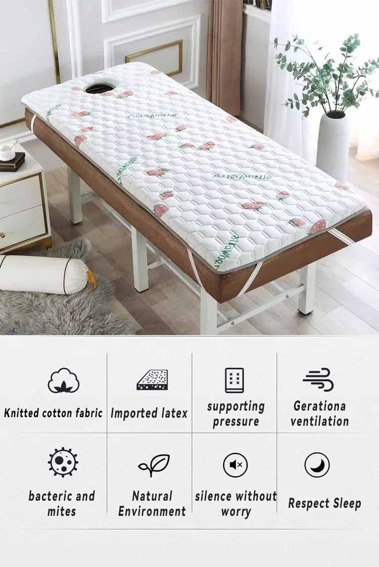 Surmatelas Table de Massage avec Trou De Respiration,Surmatelas Carré/Rond/Tête Trapézoïdale,Matelas Lit De Beauté Rembourrage De Lit Spa Matelas À Mémoire Massage(Color:C,Size:80x190cm)