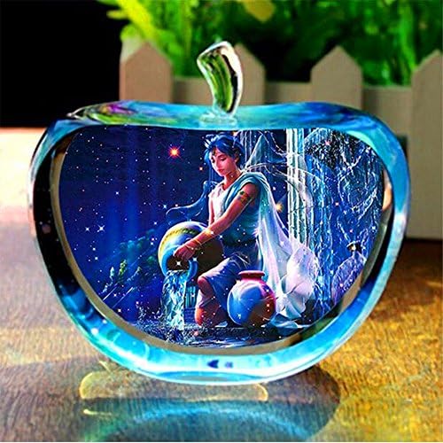 TYGJB 12 Constellations Statuettes Crystal Glass Apple Figurines Miniature Angel figurine Ornaments Home Decoration accessories (Capricornus)