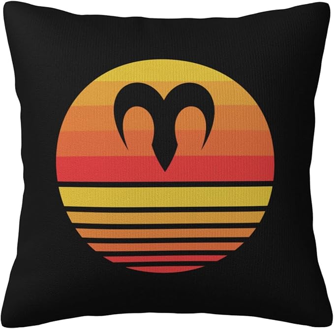 Zodiac Sign Aries Symbol Throw Pillow Covers 18x18 Inch Double-Sided Cushion Cases Farmhouse Home Decor for Couch Bed Sofa, 3220044
