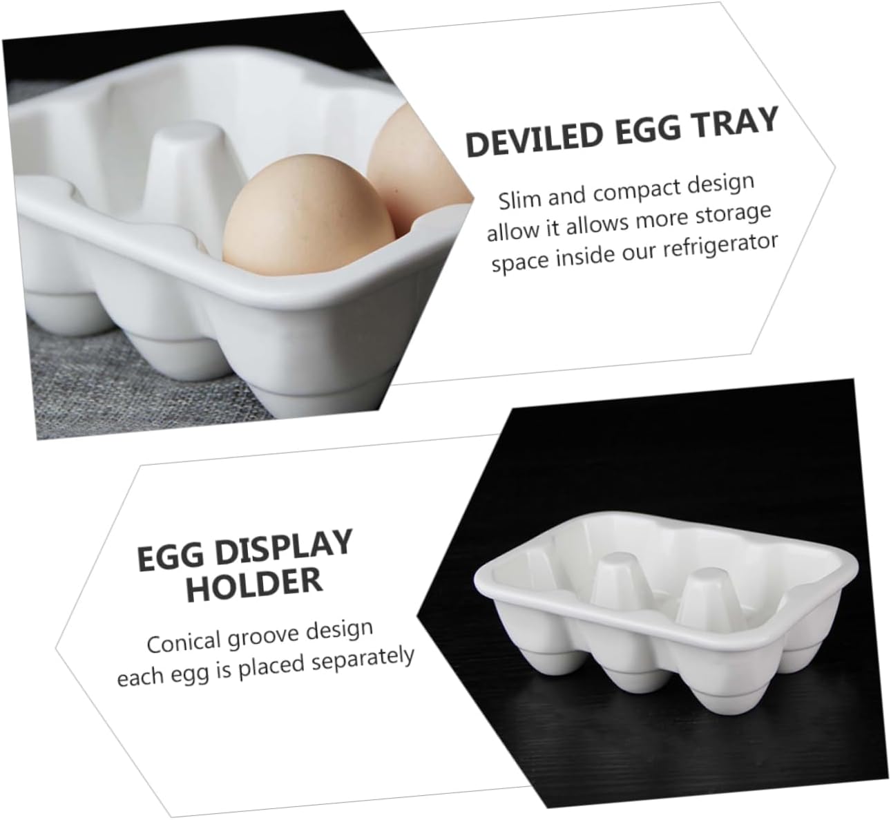 NUOBESTY 6grids Porcelain Holder for Refrigerator Storage Compact and Slim Design for Fresh Organization for Easter Celebrations and Home Kitchen Use