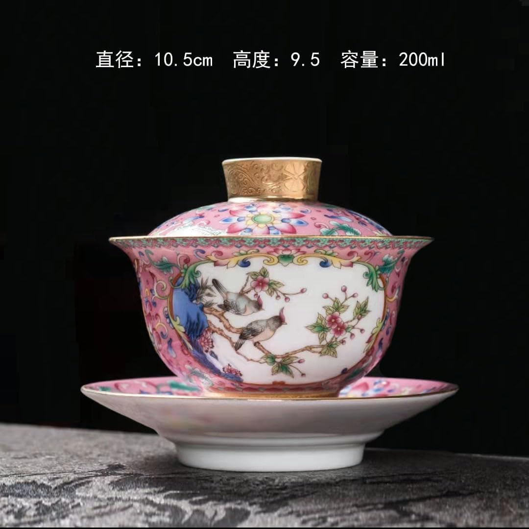 Elegant Vintage Gaiwan Tea Cup Ceramic Gongfu Tea Ware-style2