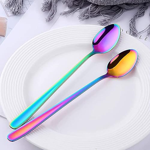 Miniatura 6 de Cuchara de té helada de mango largo, cuchara de café, cuchara de helado, cucharas de acero inoxidable, adecuado para té, café, batidos, bebidas