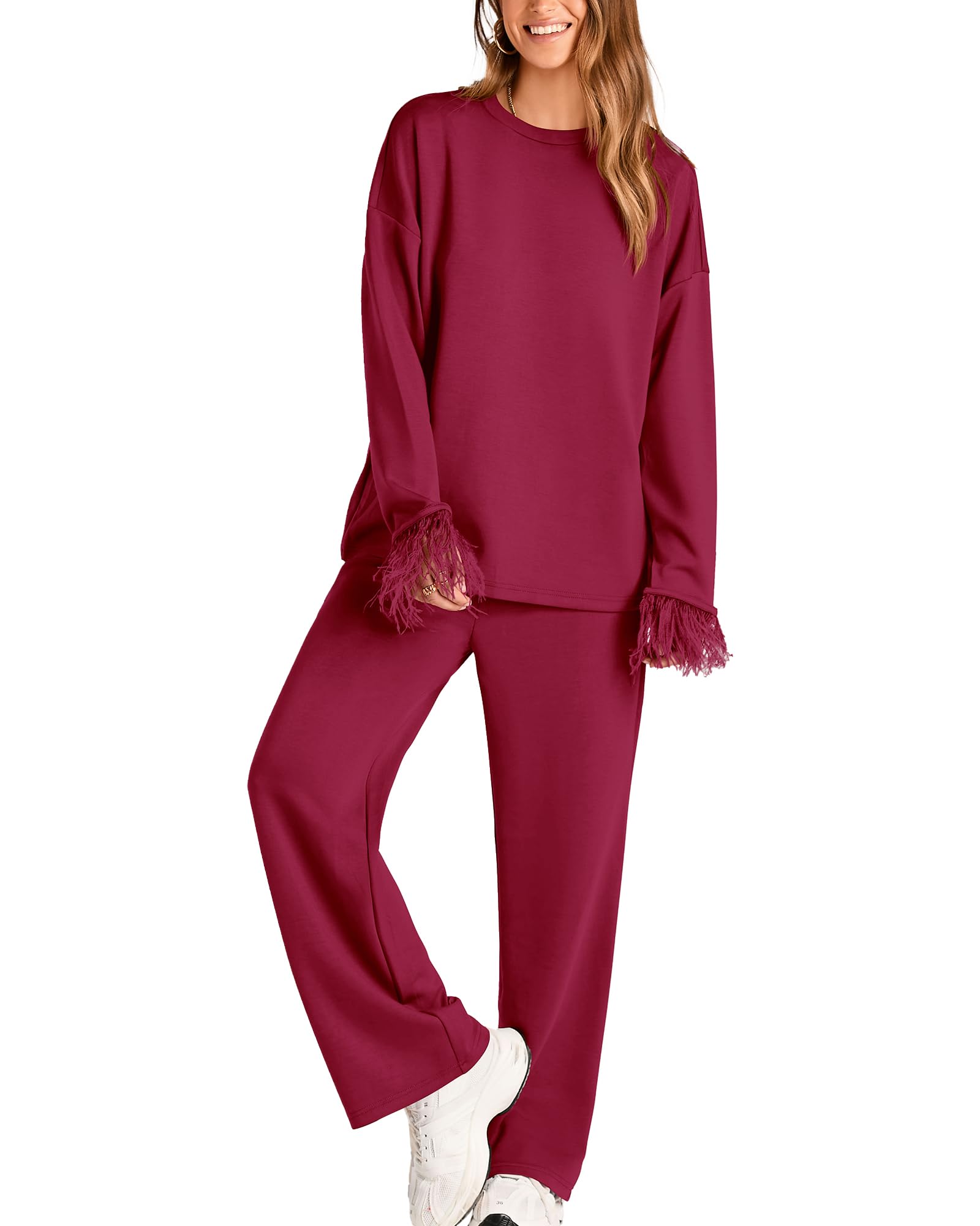Airport Outfits Comfy Plus Size ANRABESS Women 2 Piece Outfits Lounge Set Oversized Zip Up Oversized Zip Up Sweatshirt
