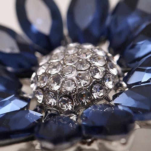 Miniatura 6 de Ezing Broche de cristal plateado plateado de 4 piezas de accesorios de ropa