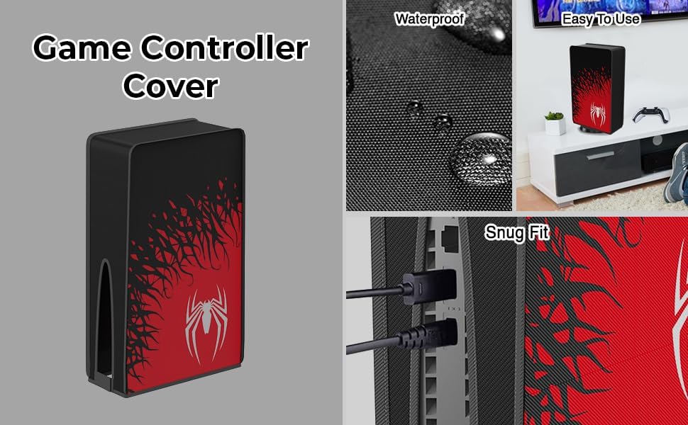 Image of New World for PS5 Slim Dust Cover Anti-Scratch Dustproof Waterproof Shell Washable Protective Case for PS5 Slim Disc&Digital Console (Red)
