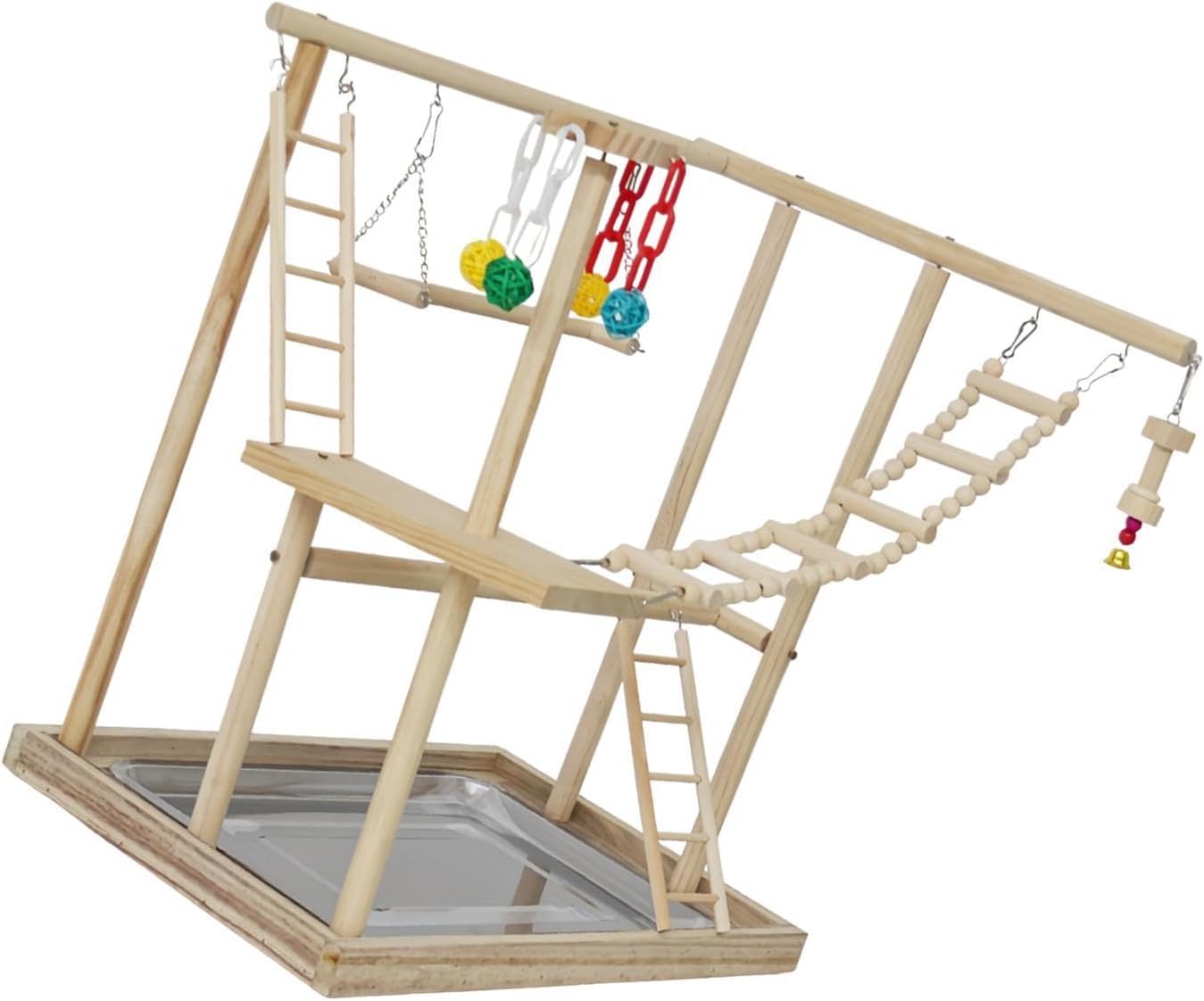 Ｇａｚｅｃｈｉｍｐ 木製の鳥の遊び場 立ち運動アクティビティセンター インコ オウム