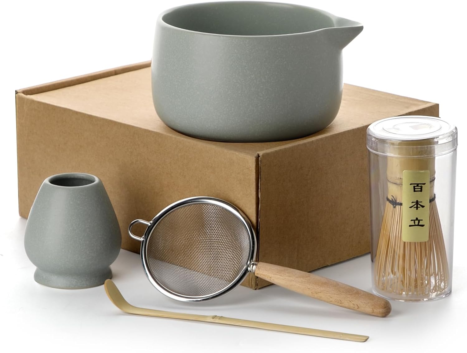 20oz Matcha Whisk Set - 5Pcs Chasen with Sifter & Bowl