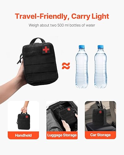 Miniatura 5 de VEVOR Kit de primeros auxilios de supervivencia, 250 piezas, bolsa de primeros auxilios de nailon 600D, equipo y equipo de supervivencia, kits de