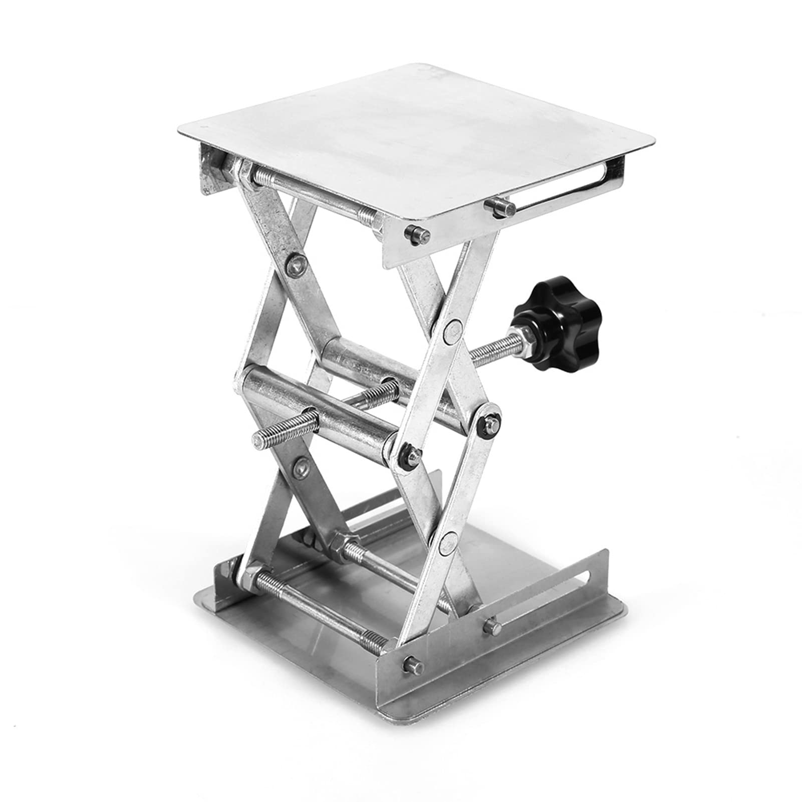 Lab Jack Scherenständer Scherenplattform Ständer Edelstahl 100X100Mm Lab Lift Hebebühnen Ständer Rack Schere Edelstahl