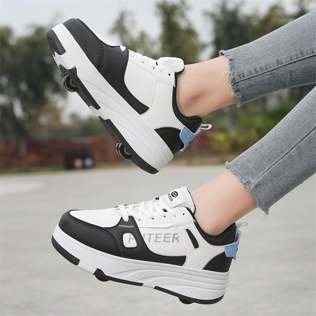 Dziewczęce buty na kółkach dla chłopców buty do deskorolki dla dzieci 2 w 1 wielofunkcyjne buty na rolkach buty na rolkach buty damskie, Rolka S11, 35 EU