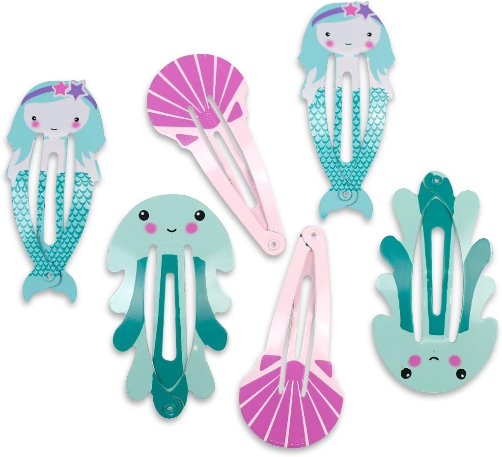 Little Monkey Fashion Girls Hair Clips Set | Kids Metal Snap Hairpin | Cute Design Barrettes Hair Clip- Under The Sea