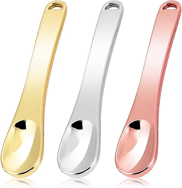WLLHYF Mini Metal Makeup Spatula Skin Care Cosmetic Spoon Reusable Applicator, Beauty Scoop for Facial Cosmetic for Face Mask Cream Lotions Moisturizers