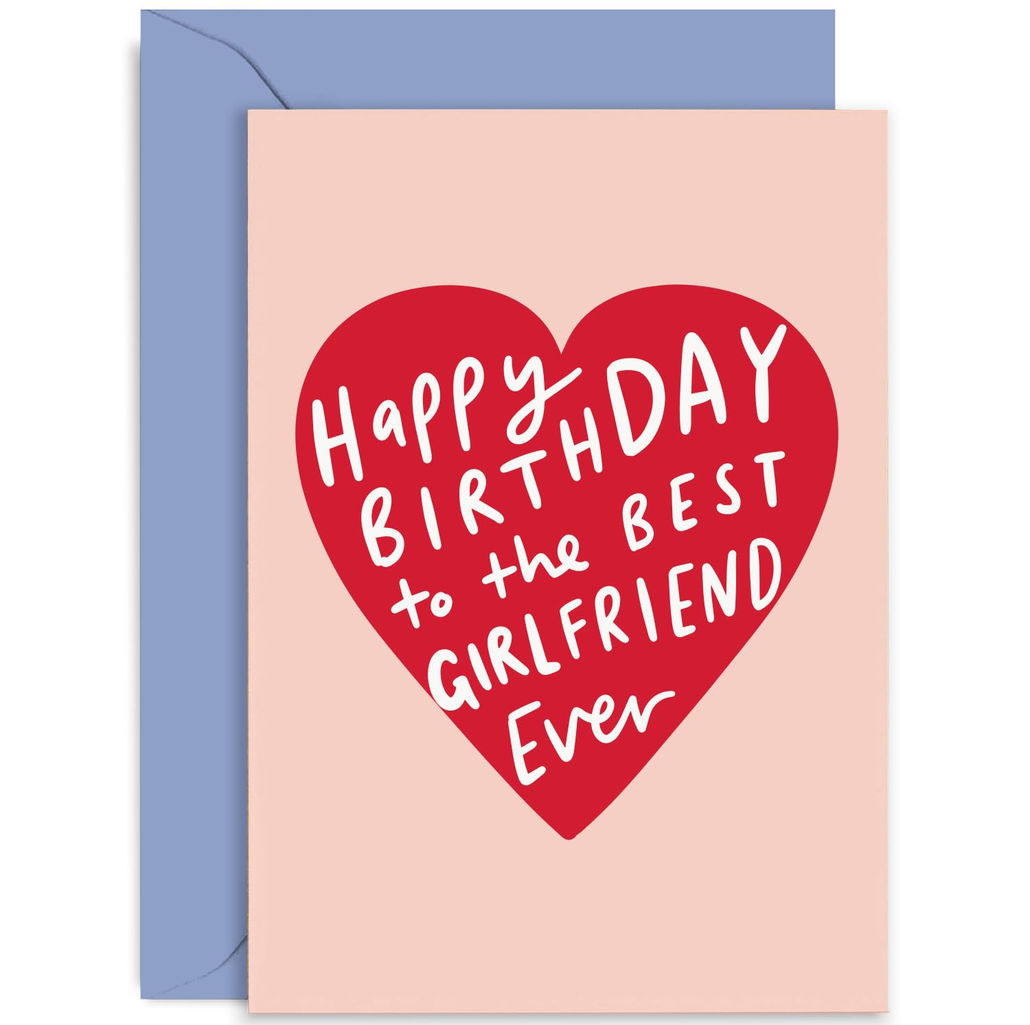 Geburtstagskarte Für Freundin – „Best Girlfriend Ever“, Herz-Design, Blanko Innen