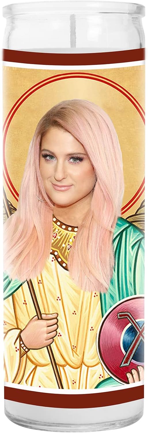 Meghan Celebrity Funny Candle – Unscented Handmade Soy Wax Votive Candle – Unique Gift for Pop Music & TV Show Fans – Home Decor Collectible for Living Room & Office – 8 Inch