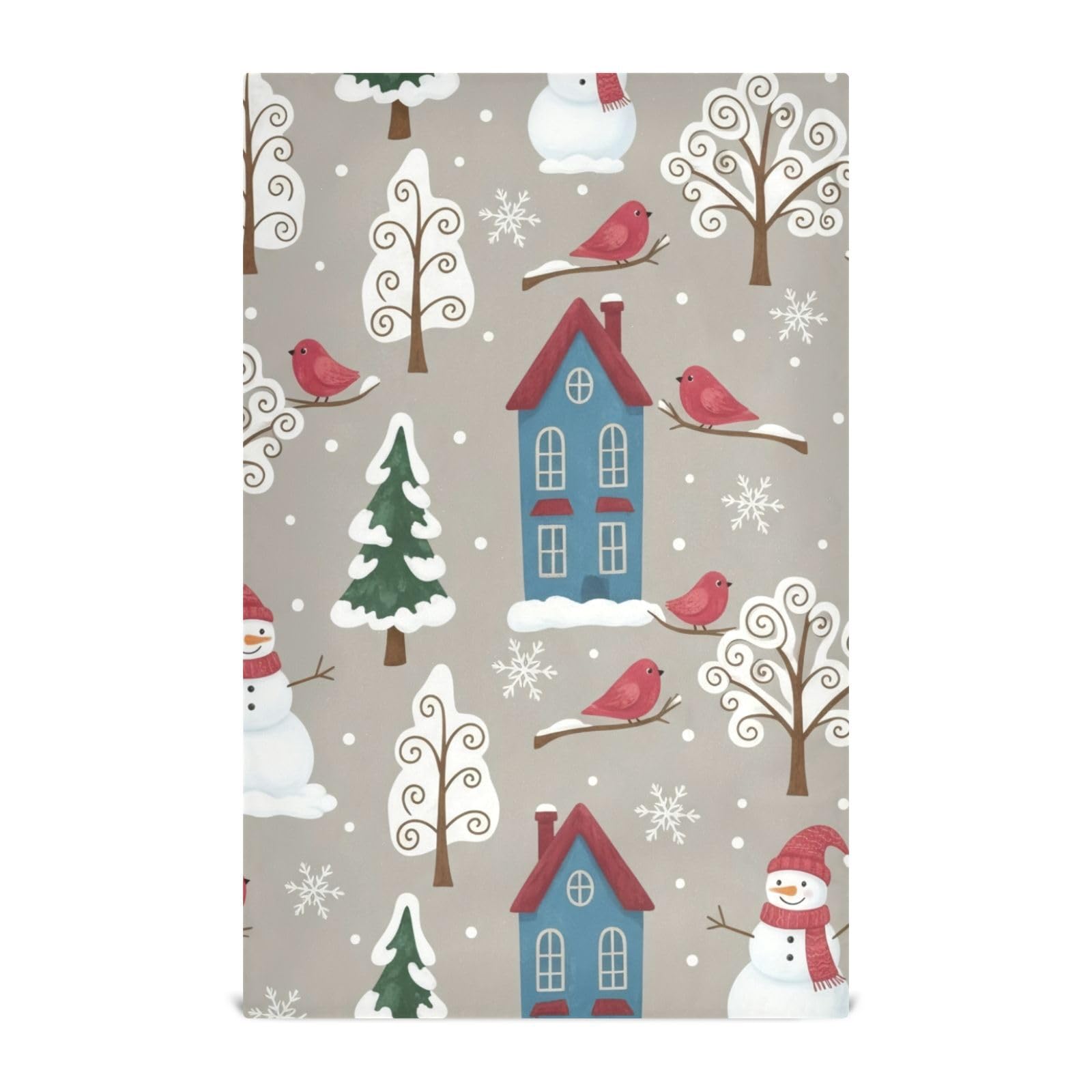 Torchon de cuisine en coton essuie-mains d'hiver motif arbres de neige bulk
