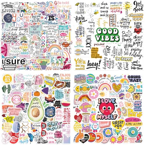 220 PCS Motivational Stickers for Adults Teens Kids, Inspirational Quote Vinyl Stickers for Water Bottles Laptop Journal Vision Board, Positive Affirmation Sticker for Students Mental Health