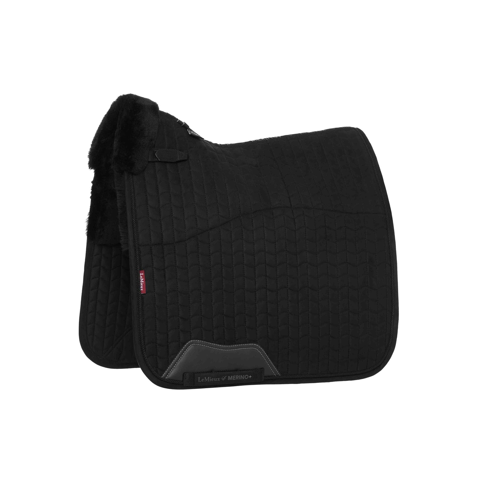 LeMieux Merino+ Half Lined Suede Dressage Square - Black/Black Medium