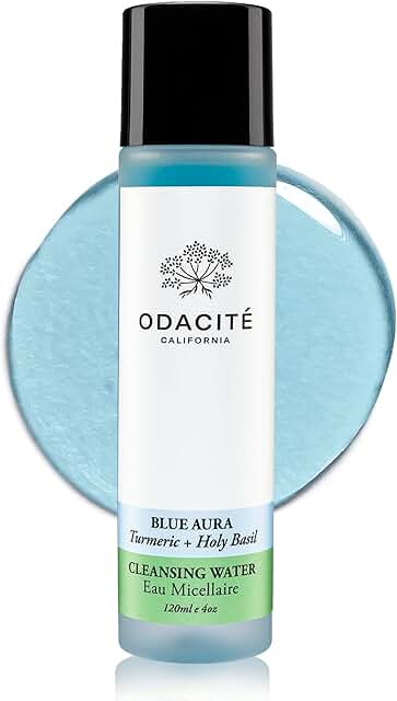 Odacité Facial Cleanser with Foam - Blue Aura Cleansing Water Facial Wash with Neem, Holy Basil & Turmeric - No-Rinse Mice...