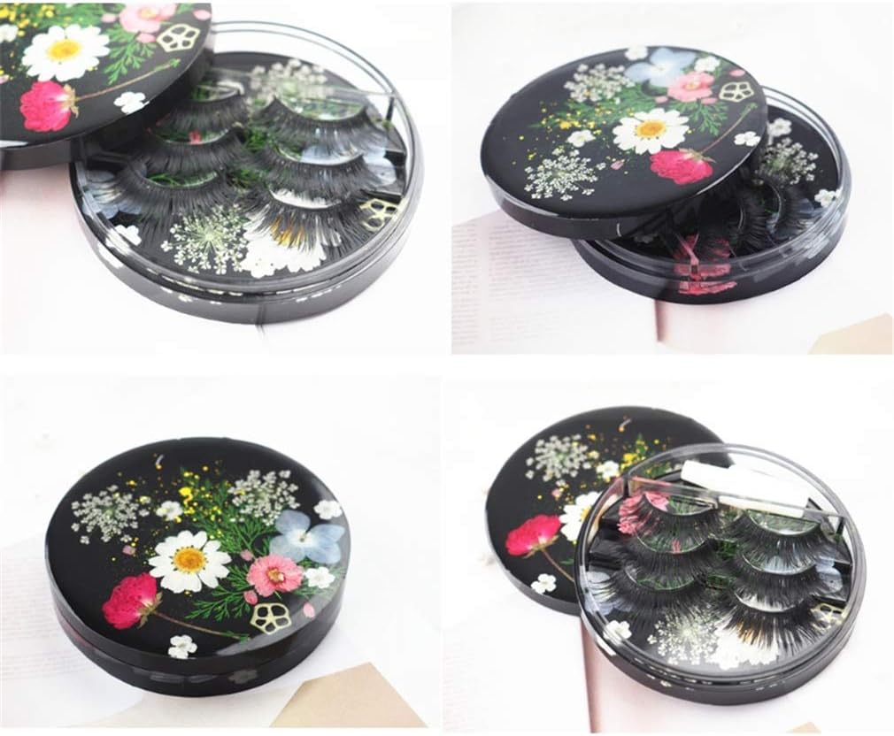 Remanbo Eyelash Storage Box Resin Mold Eyelashes Display Tray, 2pcs Round Eyelash Storage Case Resin Mold