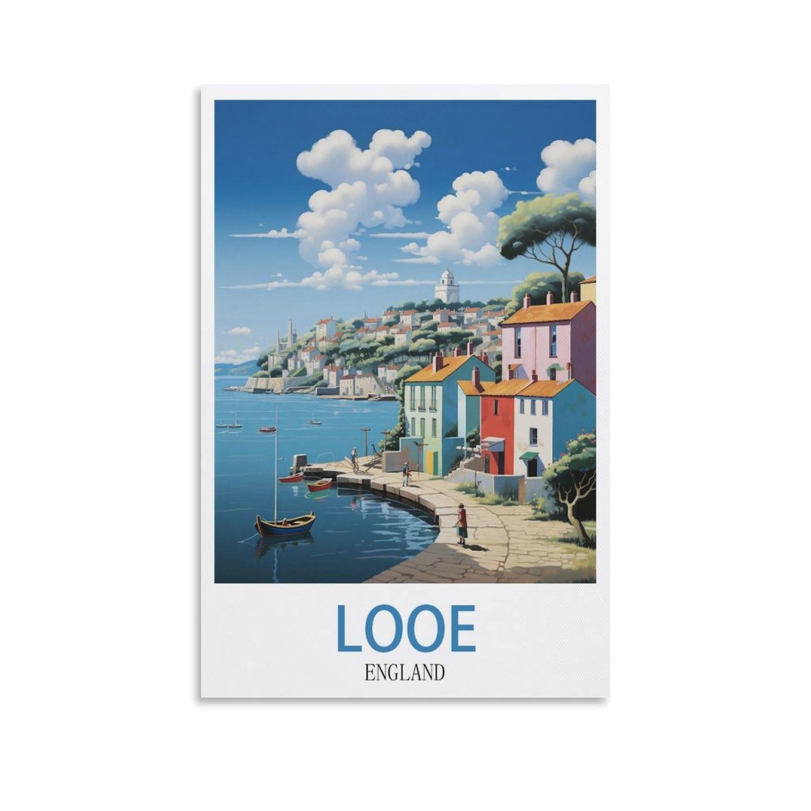 EZMLFA Diamond Painting Art Kits,Looe England,5D Diamond Painting Kit for Adults Beginners, DIY Full Round Drill Gem Art Kits for Home Decor 30x40cm