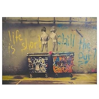 No125木枠付きキャンバスアート　アートパネル　バンクシー　小便小僧　バスキア No125木枠付きキャンバスアート アートパネル バンクシー 小便