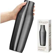 Kitessensu Hybrid Cocktail Shaker Vacuum Insulated Stainless Steel Martini Shaker Matte Black