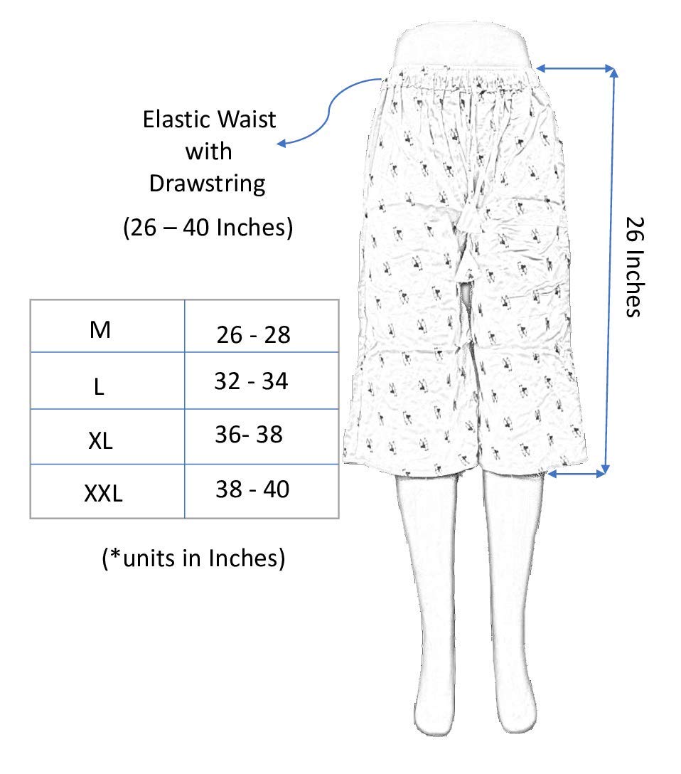 Ukal Women’s Rayon Floral Printed Capri – Pack of 2 | Comfortable Nightwear & Lounge Wear Capri for Women