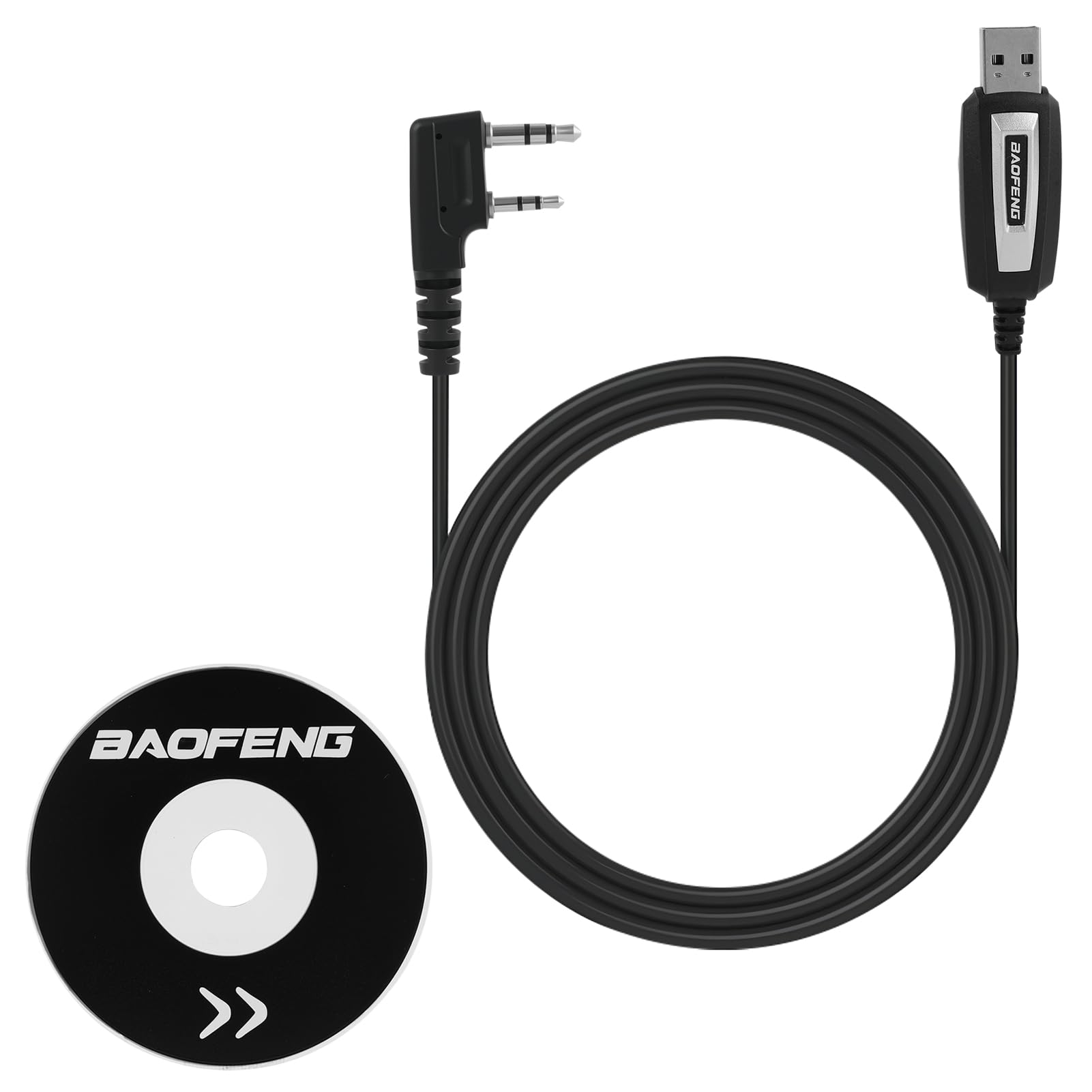 Câble de programmation 99 cm pour radios BAOFENG UV-5RA, UV-5R Plus, UV-5RE, UV3R Plus, BF-888S, 5R EX, 5RX3, GA-2S - Connecteur auxiliaire, design anti-nœuds