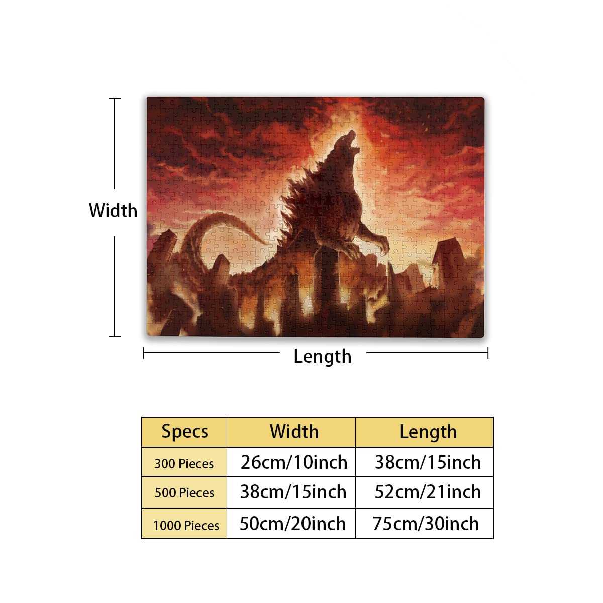 Amazon.co.jp: ジグソーパズル 1000ピース ゴジラ 怪獣王 50×75cm