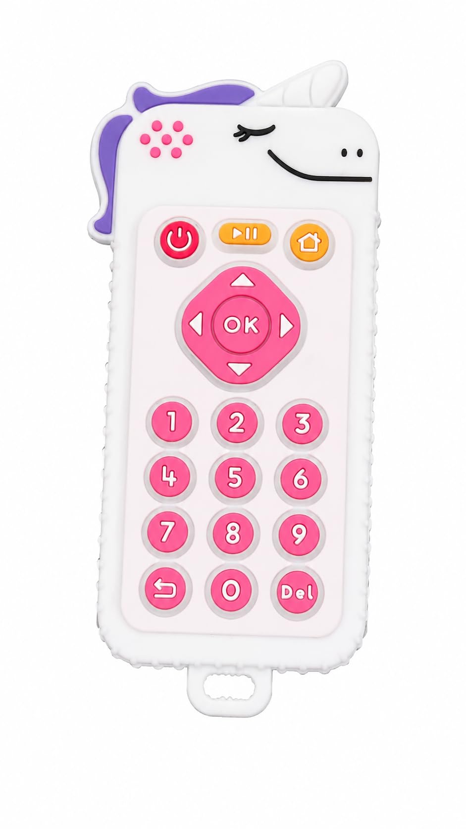 unicorn tv remote shape silicone baby teether | bpa free food grade silicone chew toy | soft teething relief for babies | sensory infant toy | 1 piece