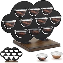 Cloud-Shaped Coffee Pod Holder for Vertuo Nespresso, Decorative Wooden Stand Organizer Holds 10 Pods Capsules- Elegant Storage for Airbnb, Coffee Bar & Apartment Countertops