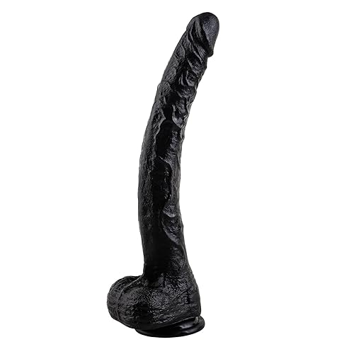 Sex Toys for Women 15 Inch Thrusting Dildo with Body-Safe Material Strong Suction Cup, Soft Lifelike Anal Dildos Adult Toy with Monster Size for Men, Long G-Spot Stimulator with Balls (Black) - Black