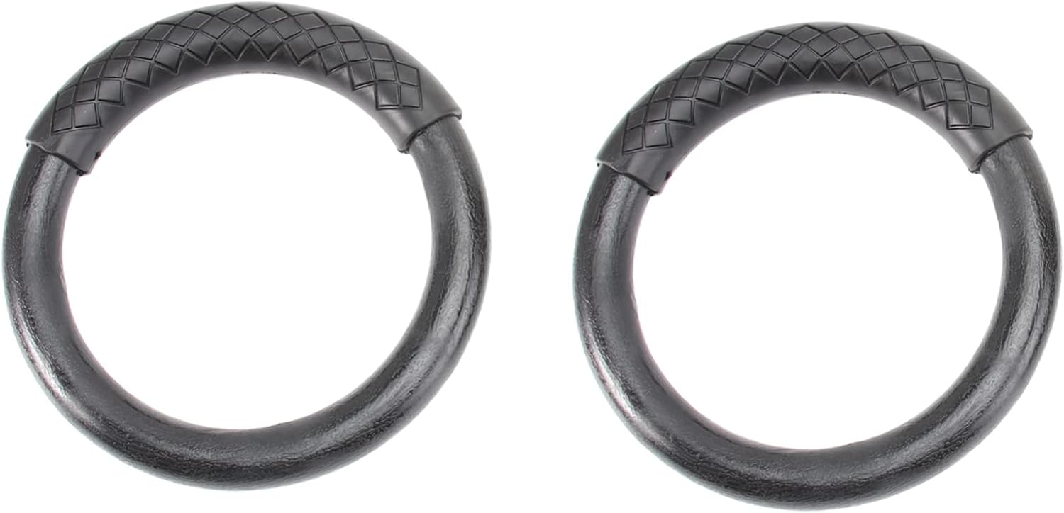 1Pair Abs Gymnastic Rings Durable Fitness Rings for Home Workouts for Full Body Training Support Pushups Dips Black