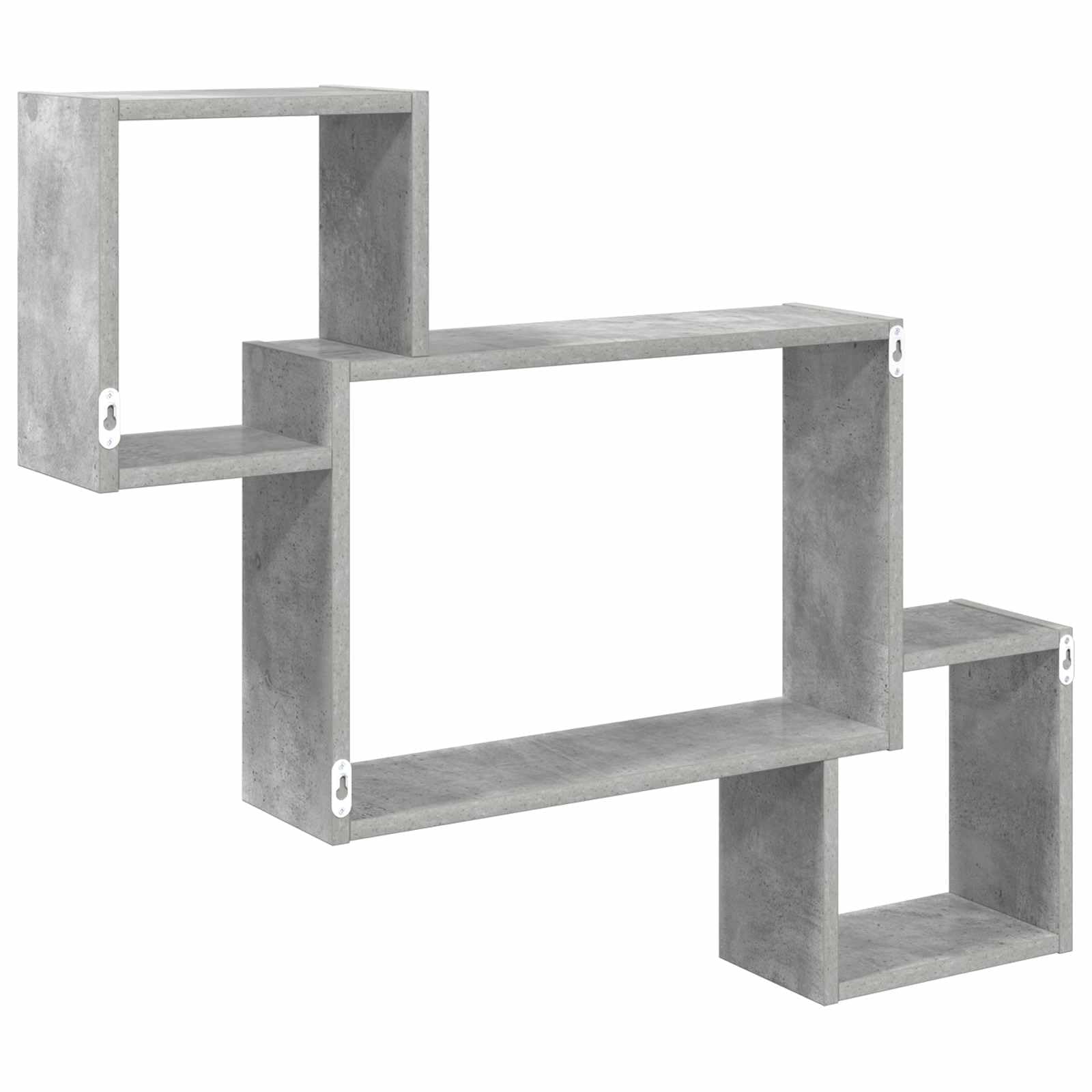 Regał ścienny, szary betonowy, 91,5 x 15 x 76 cm, materiał drewnopochodny, regał wiszący, oszczędność miejsca, z uchwytem ściennym, do salonu, sypialni, biura, wielofunkcyjne przechowywanie i
