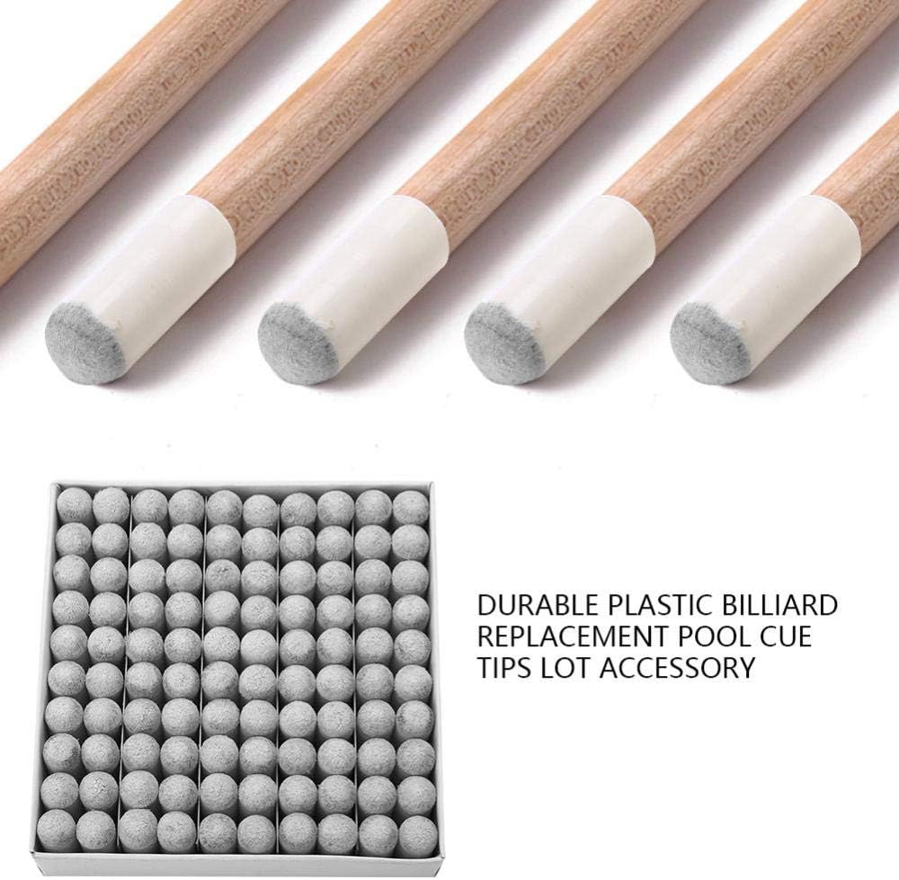 VGEBY 100Pcs Pool Cue Tips, Billiard Cue Stick Tips Snooker Pool Billiards Replacement Parts (13mm / 0.51in) Pool Cue Tips 13Mm Medium Pool Cue Tips