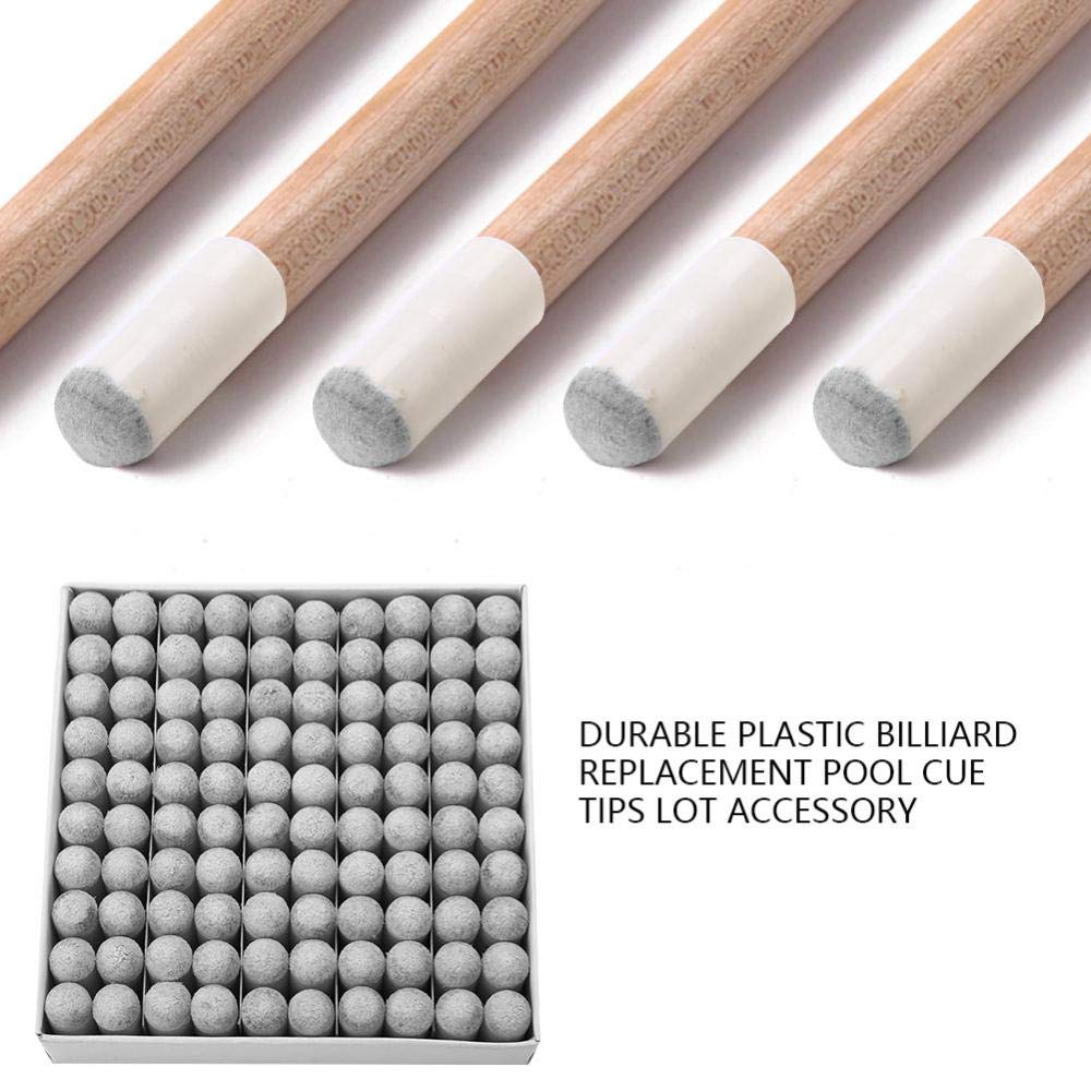 Dilwe 100pcs Punte da Biliardo, Punte da Biliardo sostitutive da Biliardo per Punte da Biliardo(13mm)
