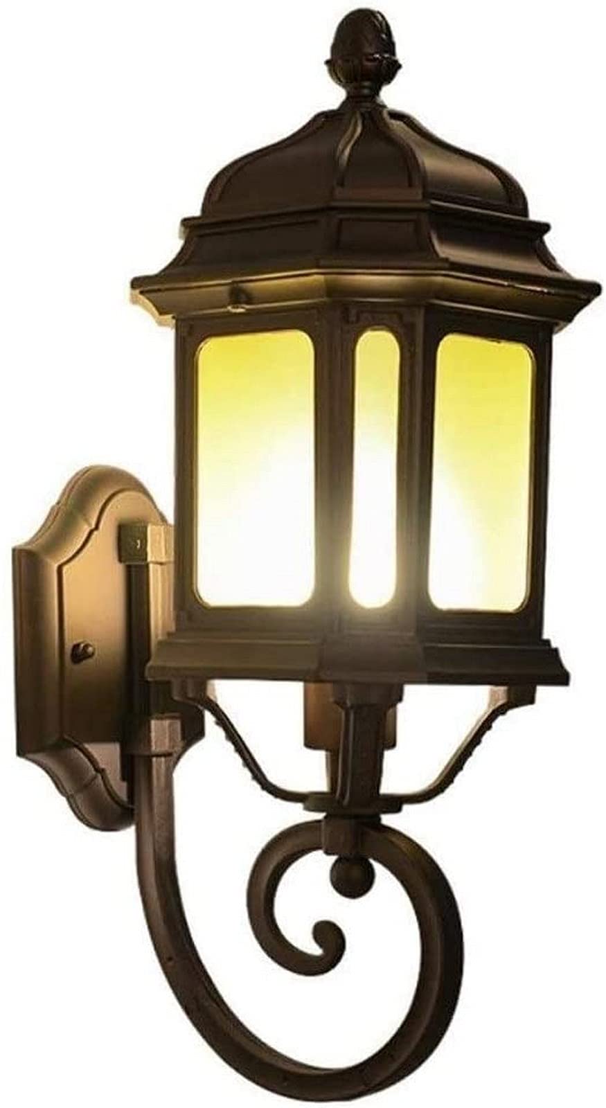 HELCEKOU European Retro Aluminum Glass Courtyard Street Upside Down Wall Lamp Waterproof Balcony Traditional Porch Terrace Aisle Corridor Sconce E27 Home Decor