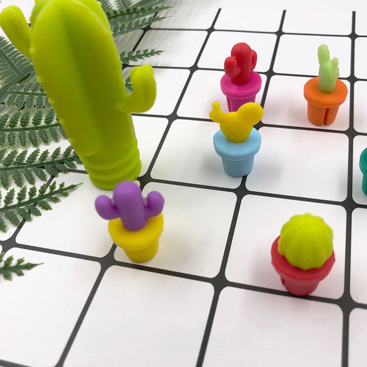 Cactus Shaped Silicone Wine Stopper and Drink Markers Set, Food Grade Beverage Bottle Caps with Seal for Wine Preservation, 2 Sets 14 Pieces Random Colors for Bar and Party Use