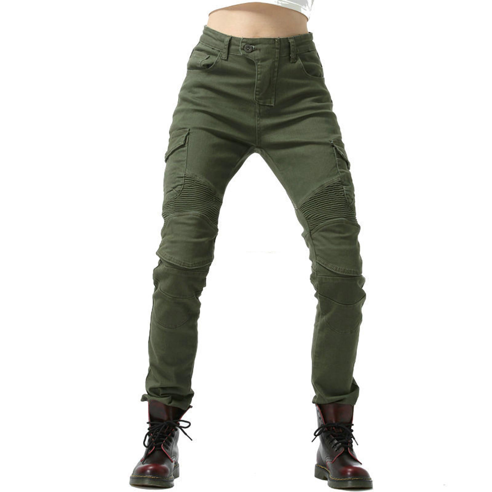Vaqueros de moto para mujer, pantalones vaqueros skinny de verano, con protecciones para rodillas y caderas, elásticos, ajustados, de mezclilla, para motociclista, hotpants, fiestas