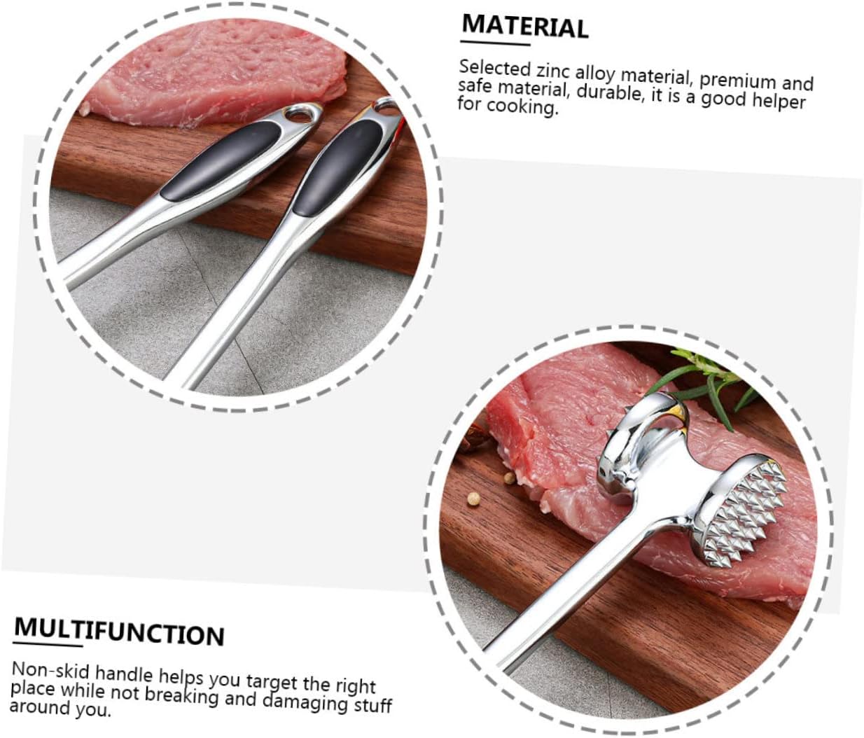 LABRIMP Zinc Alloy Meat Tenderizer Hammer Meat Tenderizing Tool Chicken Tenderizer