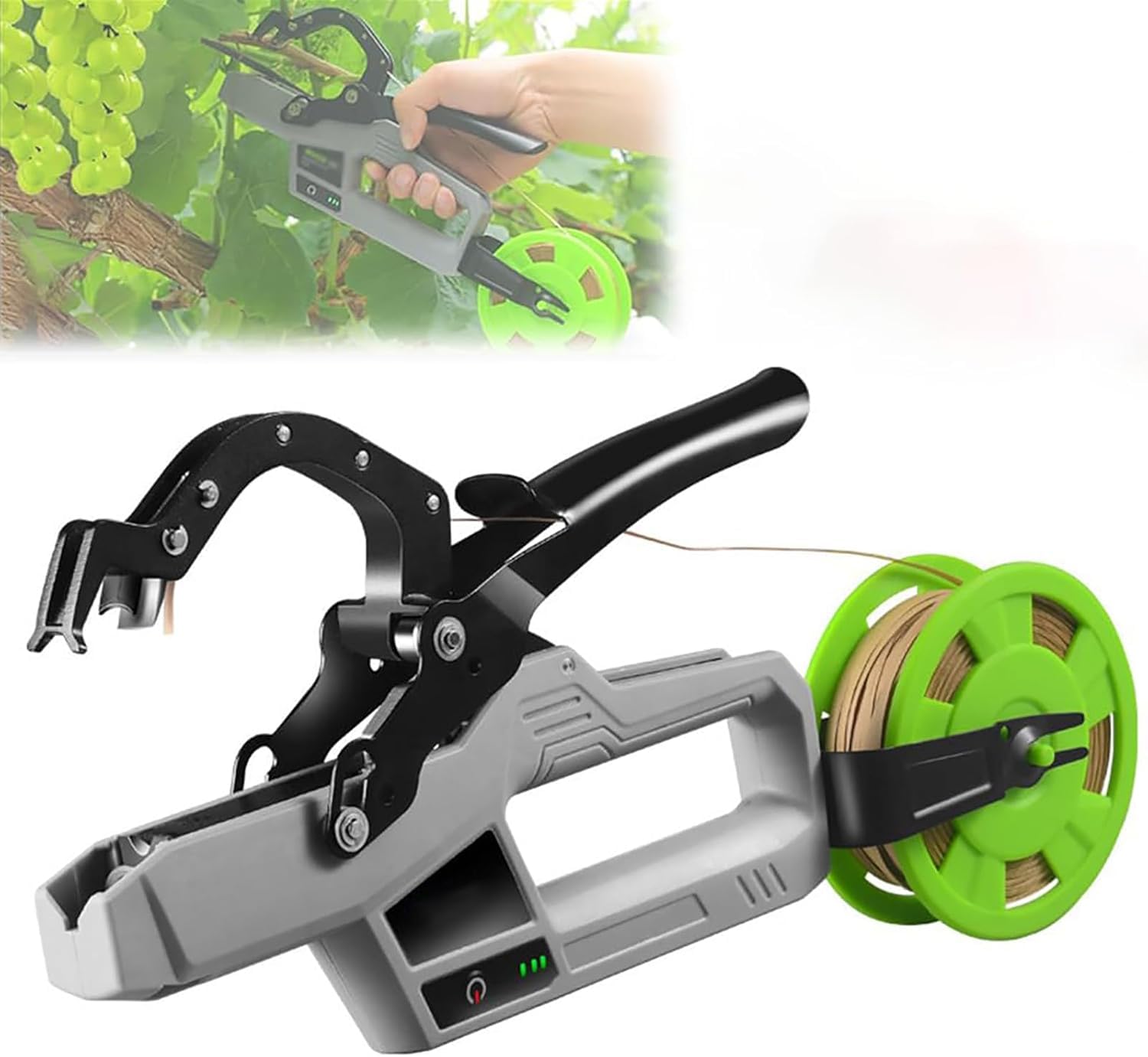 Máquina eléctrica para atar plantas, herramienta portátil de jardín y viñedo, diámetro máximo de encuadernación de 45 mm, para verduras, tomates, uvas, pepinos, flores