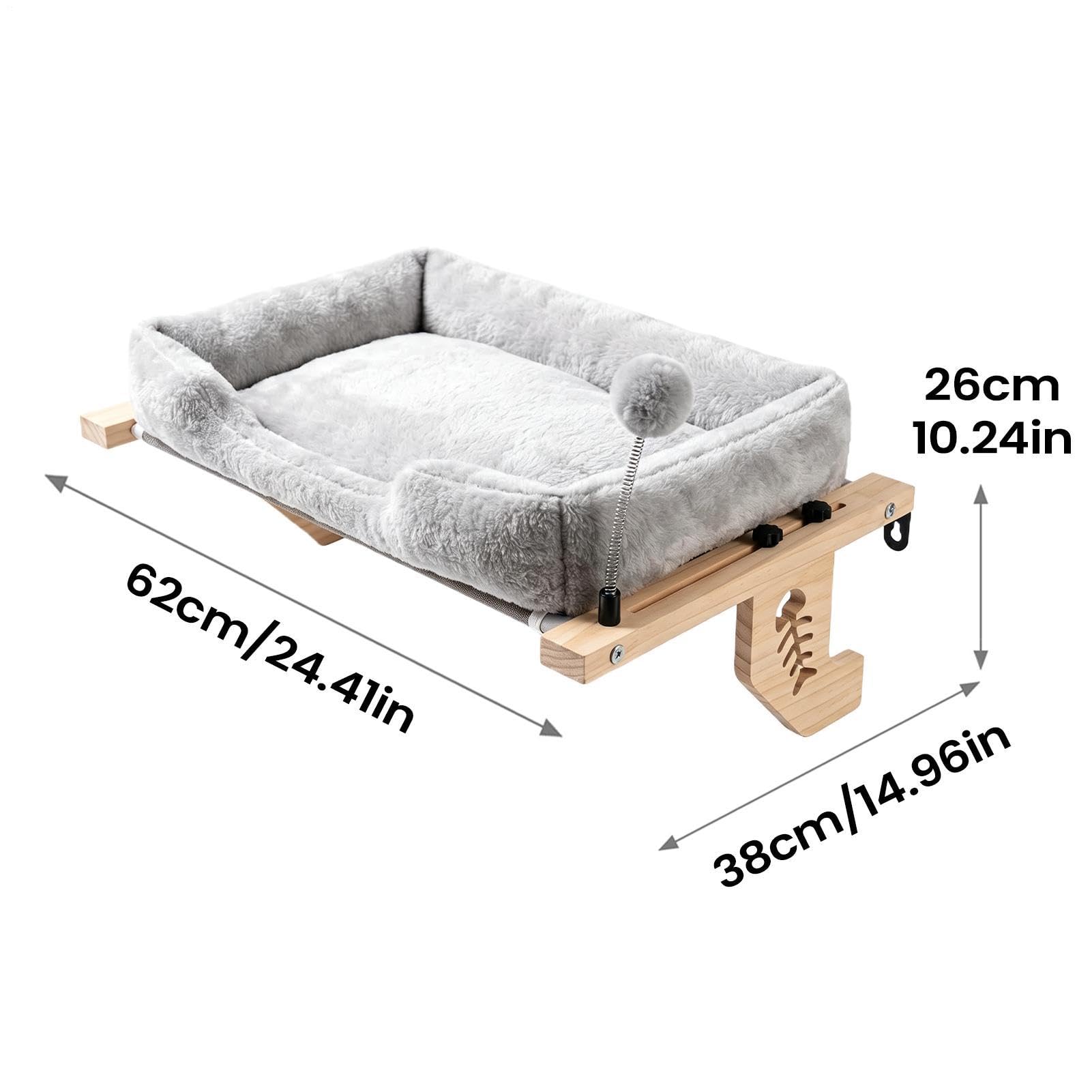 Amaca da Finestra per Gatti Angolo Riposo Con Cuscino Peluche E Palla | Cuccia da Interno Casa, Appartamento, Interno, Davanzale, Comodino, Soggiorno, Camera da , Balcone
