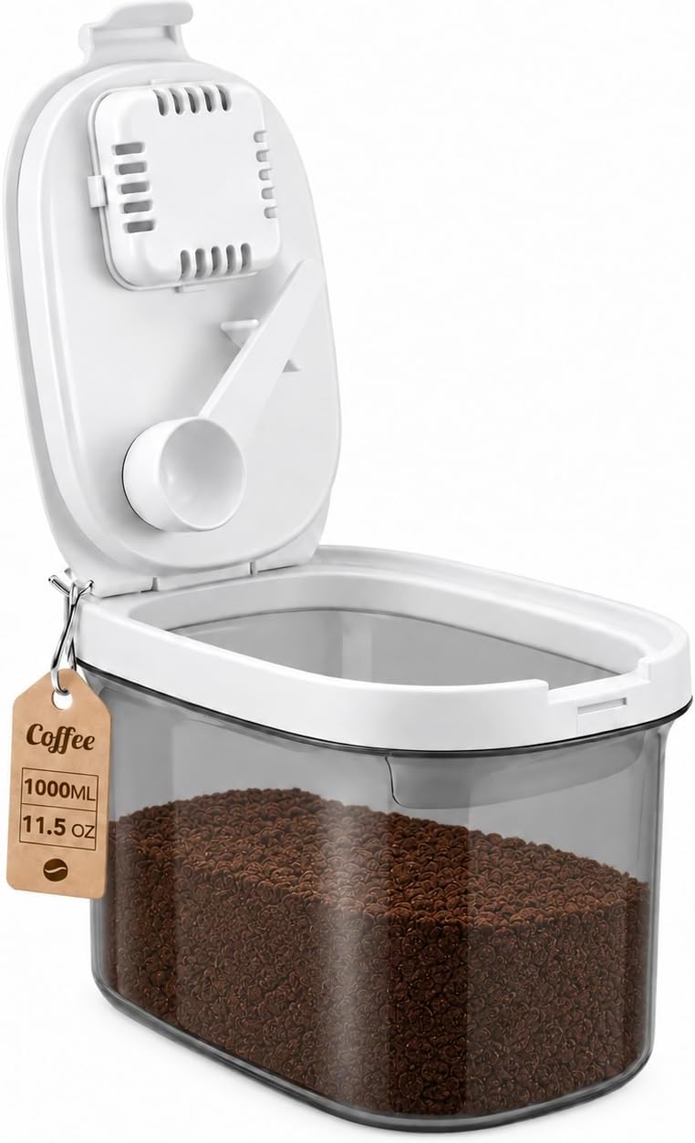 Coffee Canister, 11.5oz Coffee Bean Storage, Airtight with Scoop