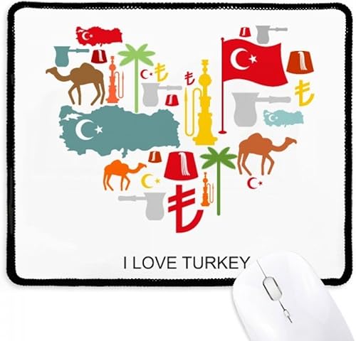 Heart Camel Lira National Flag Coconut Tree Mousepad Stitched Edge Mat Rubber Gaming Pad