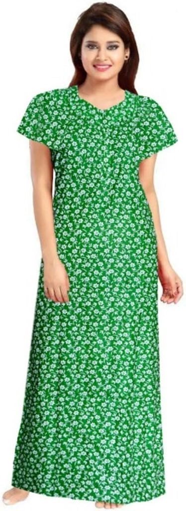 HUB NEST Cotton Nighty for Women || Long Length Printed Nighty/Maxi/Night Gown/Night Dress/Nightwear Inner & Sleepwear for Women's (Pink) HBN041-Nighty Pink-image-27