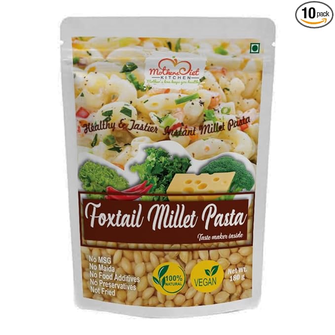 Instant Foxtail Pasta - 360 GMS | (Pack of 2 - Each 180 GMS) | Easy & Ready to Cook | Zero Maida & 100% Vegan I Taste Maker Inside