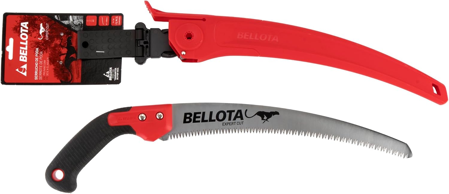 Bellota 454BIMR13 Cheetah Pruning Saw with 13" Curved Blade Japanese Serrated Bi-Material Straight Handle with Case